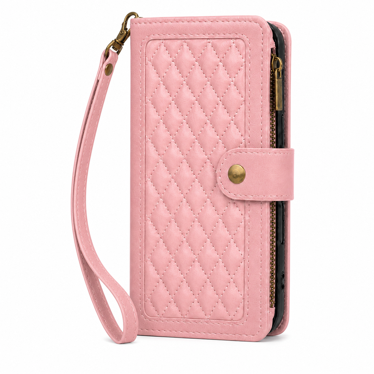 iPhone X suede multifunction wallet case 15 cards & zipper pocket (w-017)