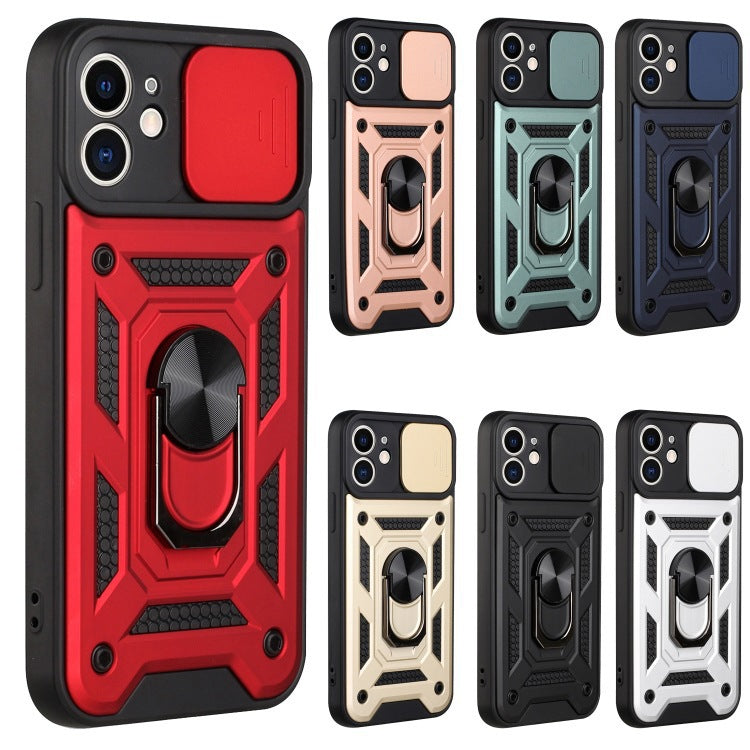 iPhone 17 Pro Max / 18 Pro Max dual layer case with ring holder & camera shutter (B001)