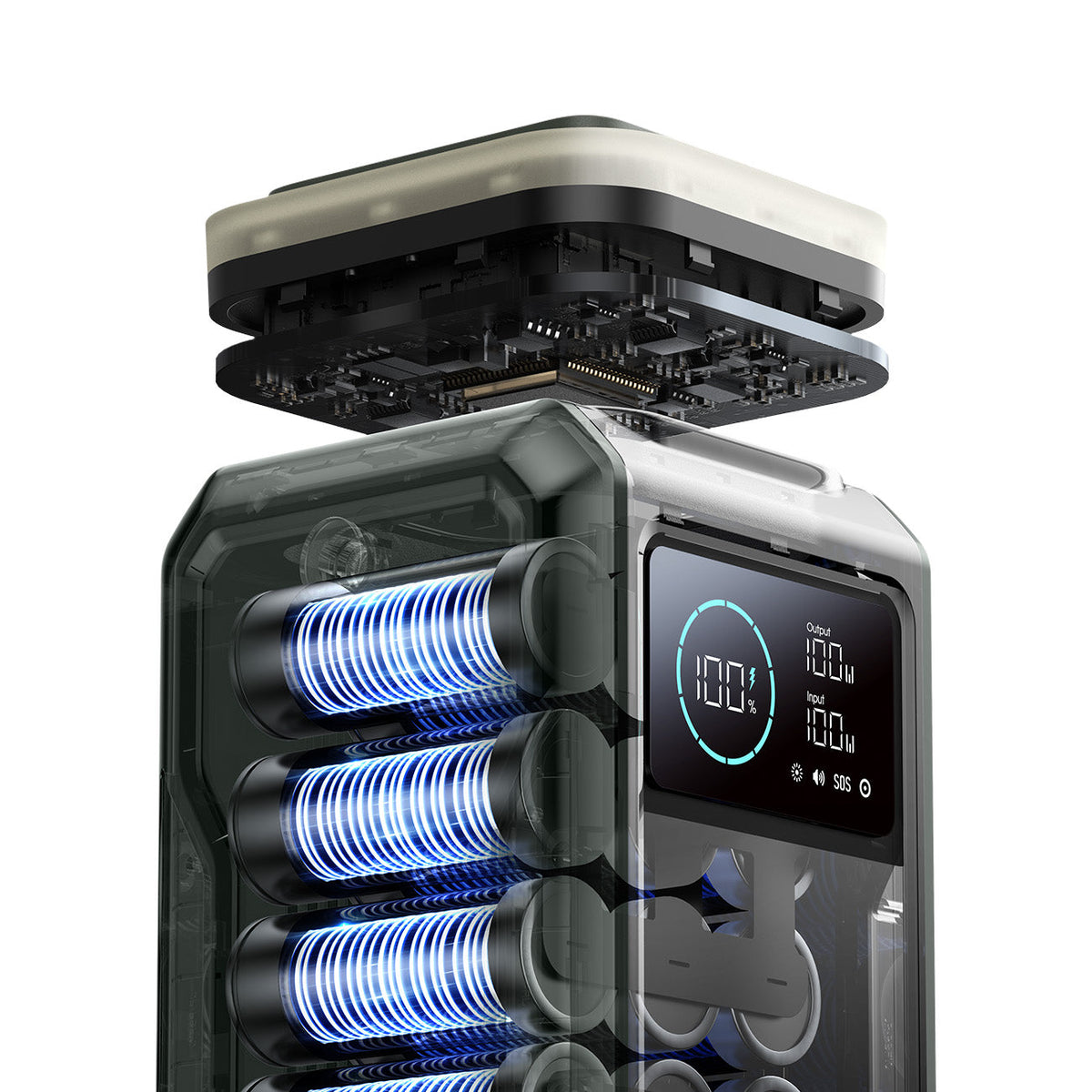 JOYROOM 100W Super Large Capacity Power Bank With Retractable Light 75000mAh - JR-PBF10