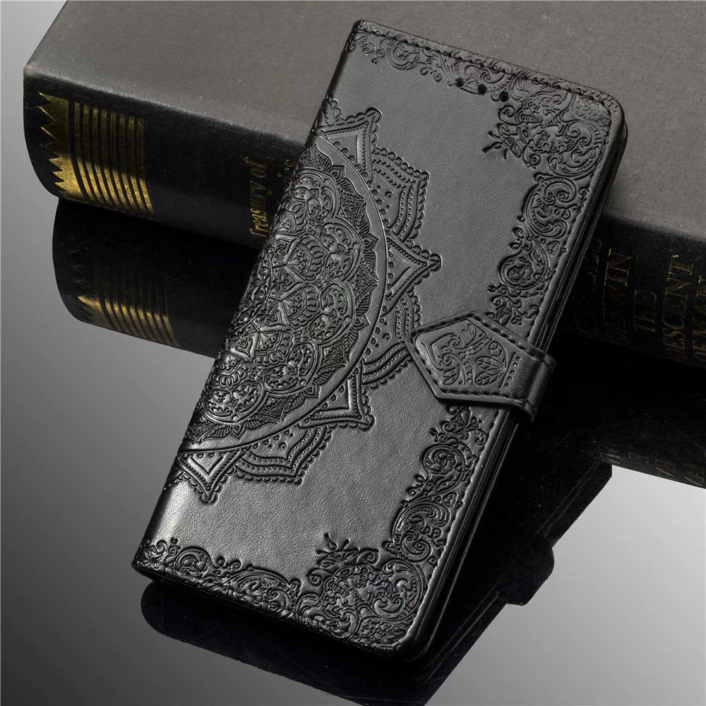 iphone air flip wallet case embossed patterned finish 3 card slots (w-006)