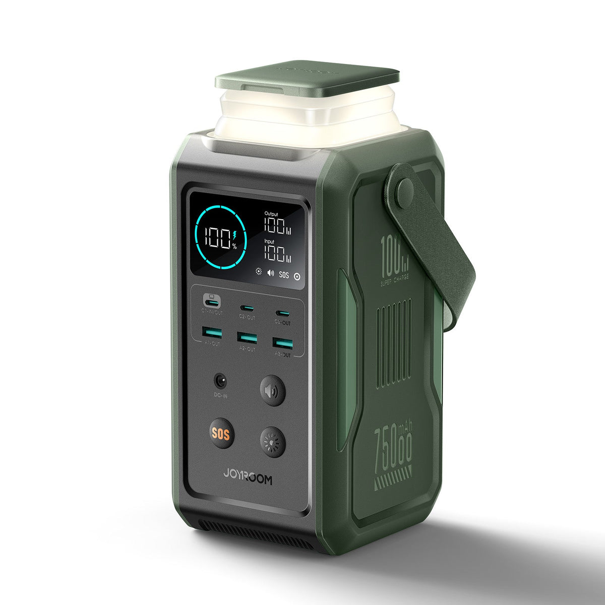 JOYROOM 100W Super Large Capacity Power Bank With Retractable Light 75000mAh - JR-PBF10