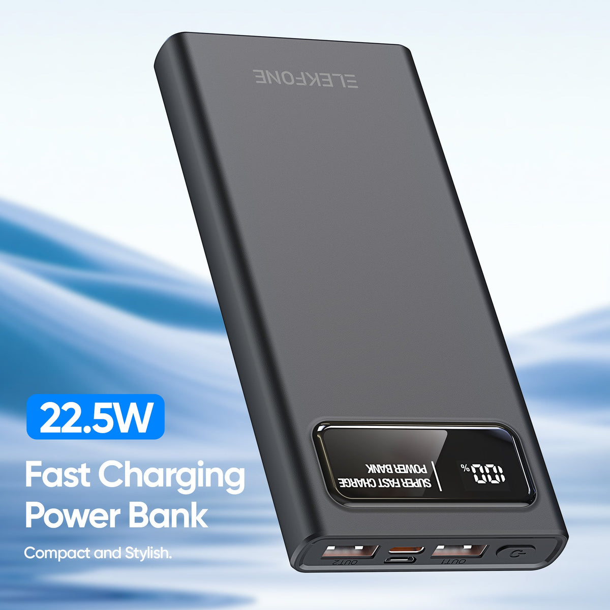 ELEKFONE 10000mAh 22.5W PD Power Bank, Compatible with Phones and Tablets - P1