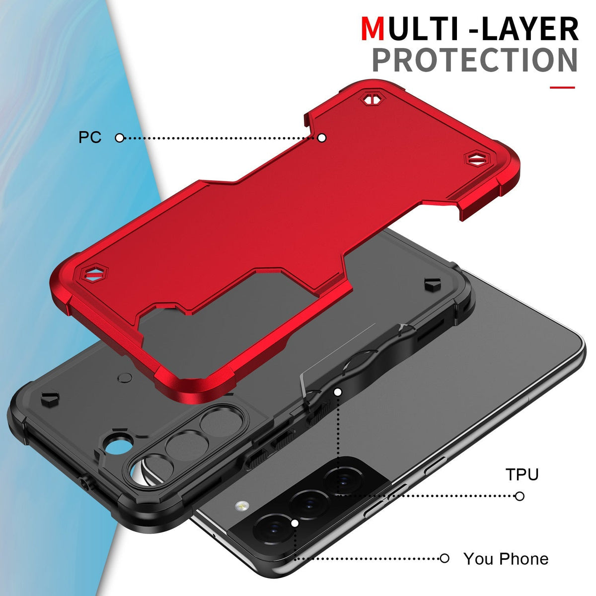 Iphone 17 slim armor dual layer shockproof case grip (b002)