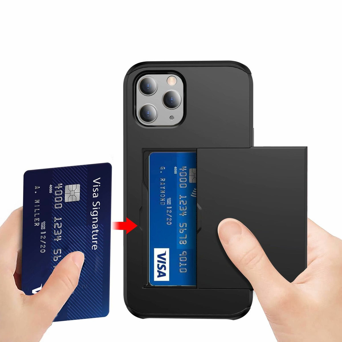 Iphone xr 2 card slide back case sgp style