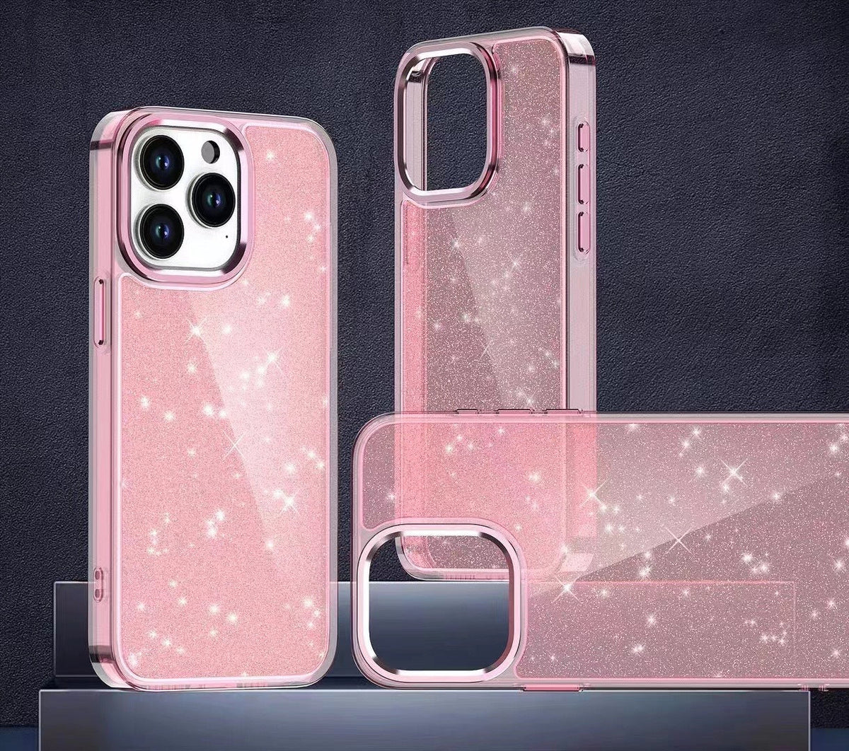 Iphone 7 plus / 8 plus fashion hard glitter case metallic camera frame & buttons