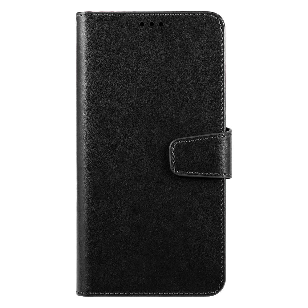 iphone 15 flip wallet case top grain finish with 4 card slots (w-002)