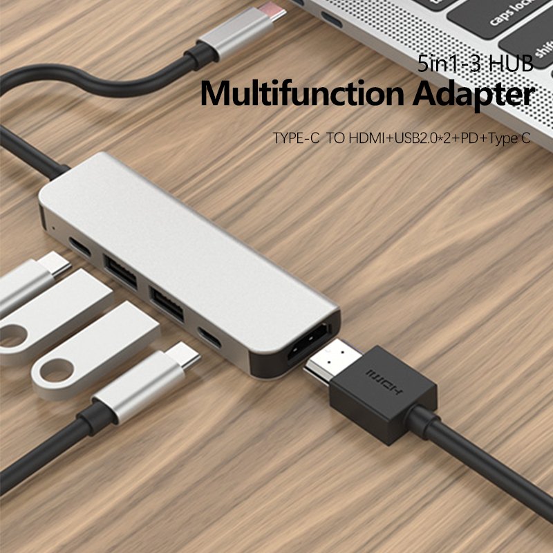 5-in-1 Type C to HDMI USB Hub Adapter - Easy Gadgets