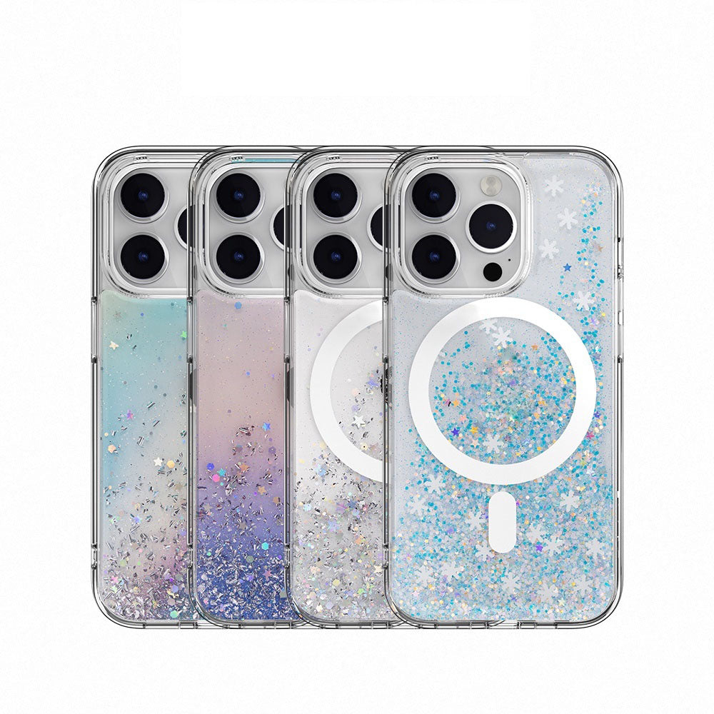 iPhone 17 Pro / 18 Pro 3D hard glitter resin epoxy case magsafe