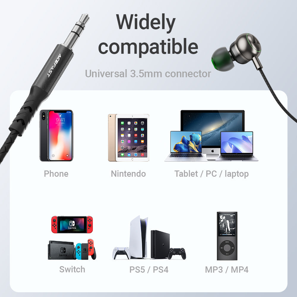 ACEFAST 3.5mm In-ear Wired Earphones with Mic - L4