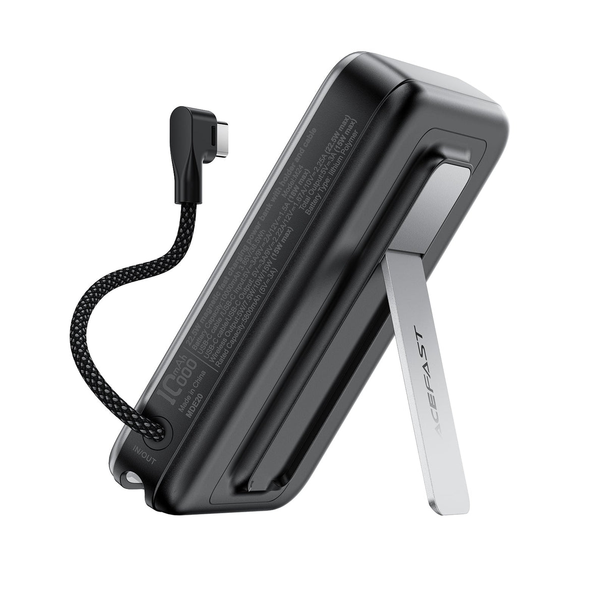 ACEFAST 22.5W Magnetic Power Bank with Holder and Type-C Cable - M24