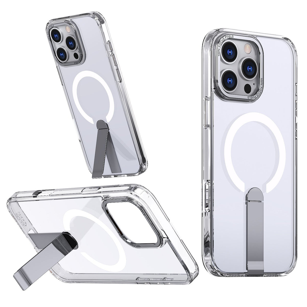 Iphone 16e Magsafe Case with Metal Kickstand & Lens Frame Shockproof Slim Design