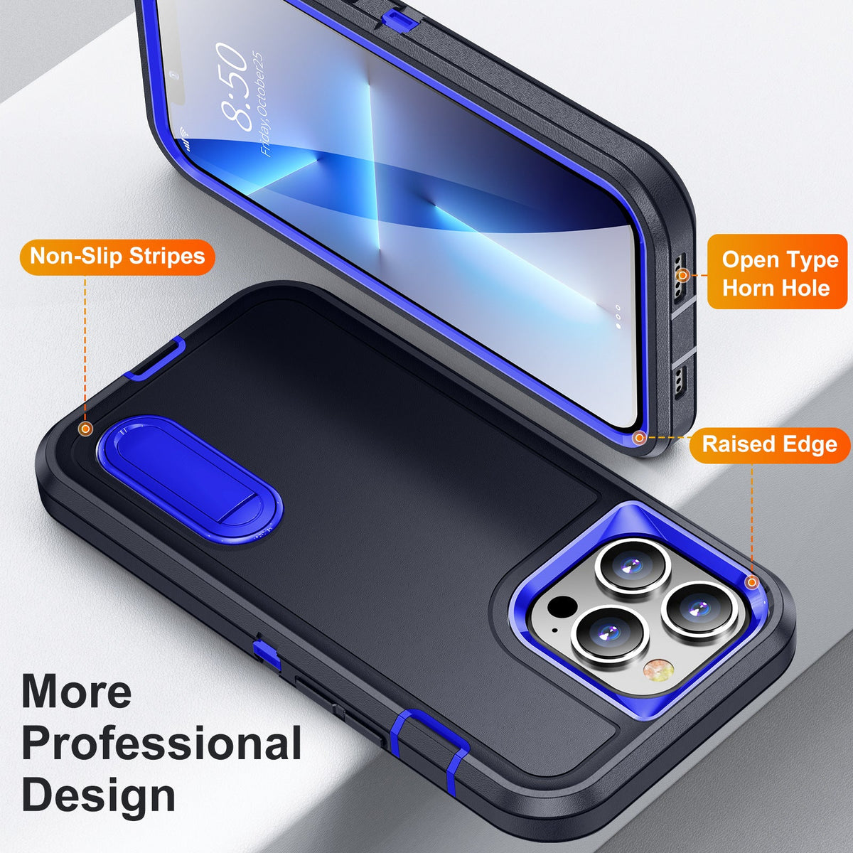 Iphone 16 plus case triple layer defender style with kickstand