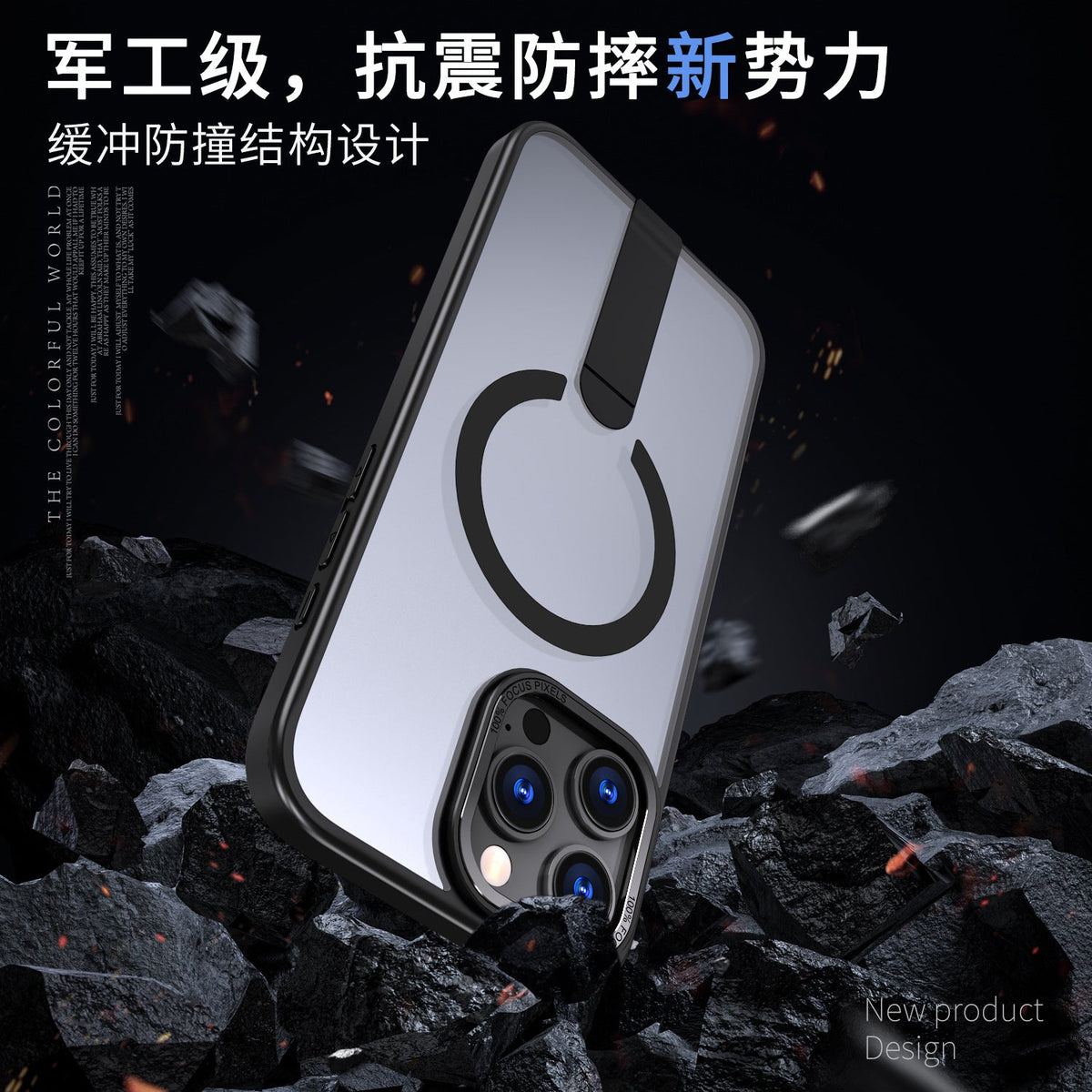 Iphone 16e Magsafe Case with Metal Kickstand & Lens Frame Shockproof Slim Design