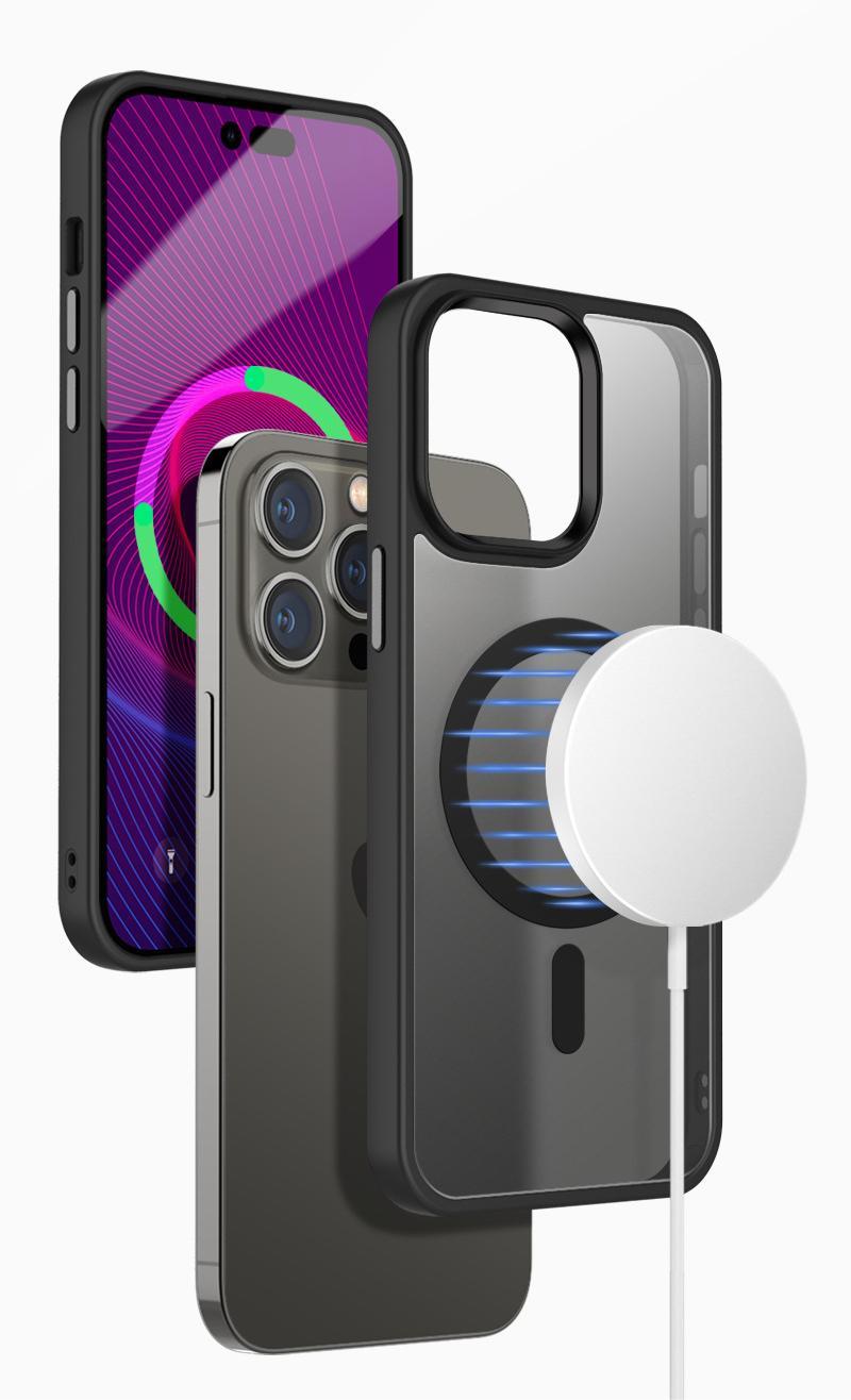 Iphone 13 mini Magnetic Case Soft-Touch Frosted Translucent Black