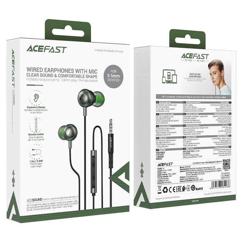 ACEFAST 3.5mm In-ear Wired Earphones with Mic - L4