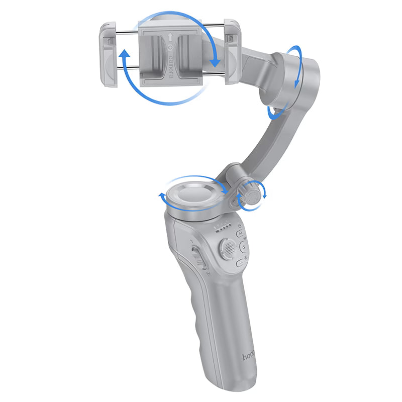 hoco. K24 Support, smart 3-axis gimbal, for 4.5 – 7 inches mobile phones, face tracking, 360-degree rotation, 3 modes fill light, tripod product image