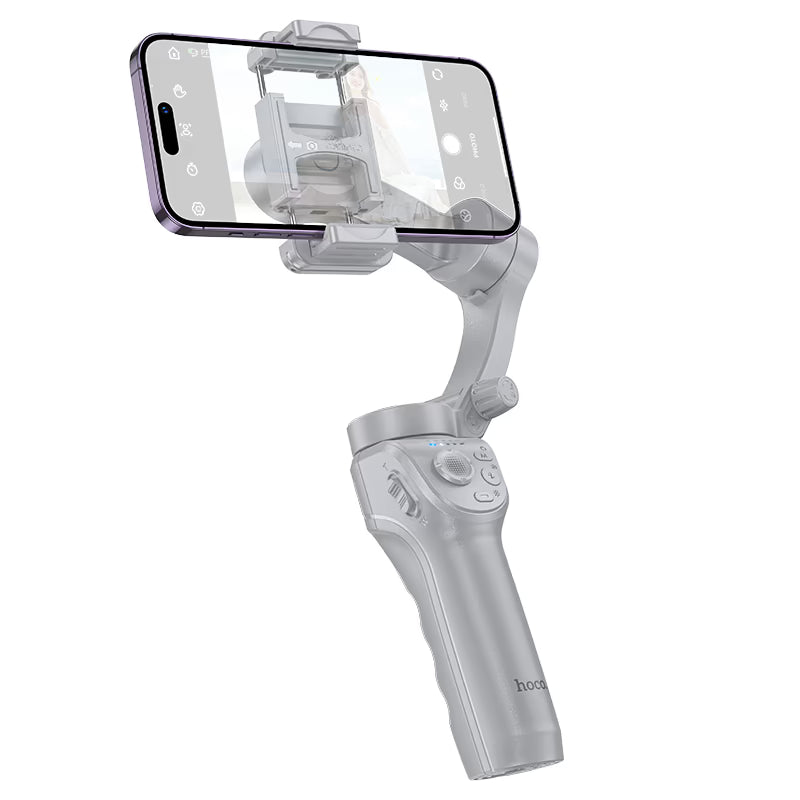 hoco. K24 Support, smart 3-axis gimbal, for 4.5 – 7 inches mobile phones, face tracking, 360-degree rotation, 3 modes fill light, tripod product image