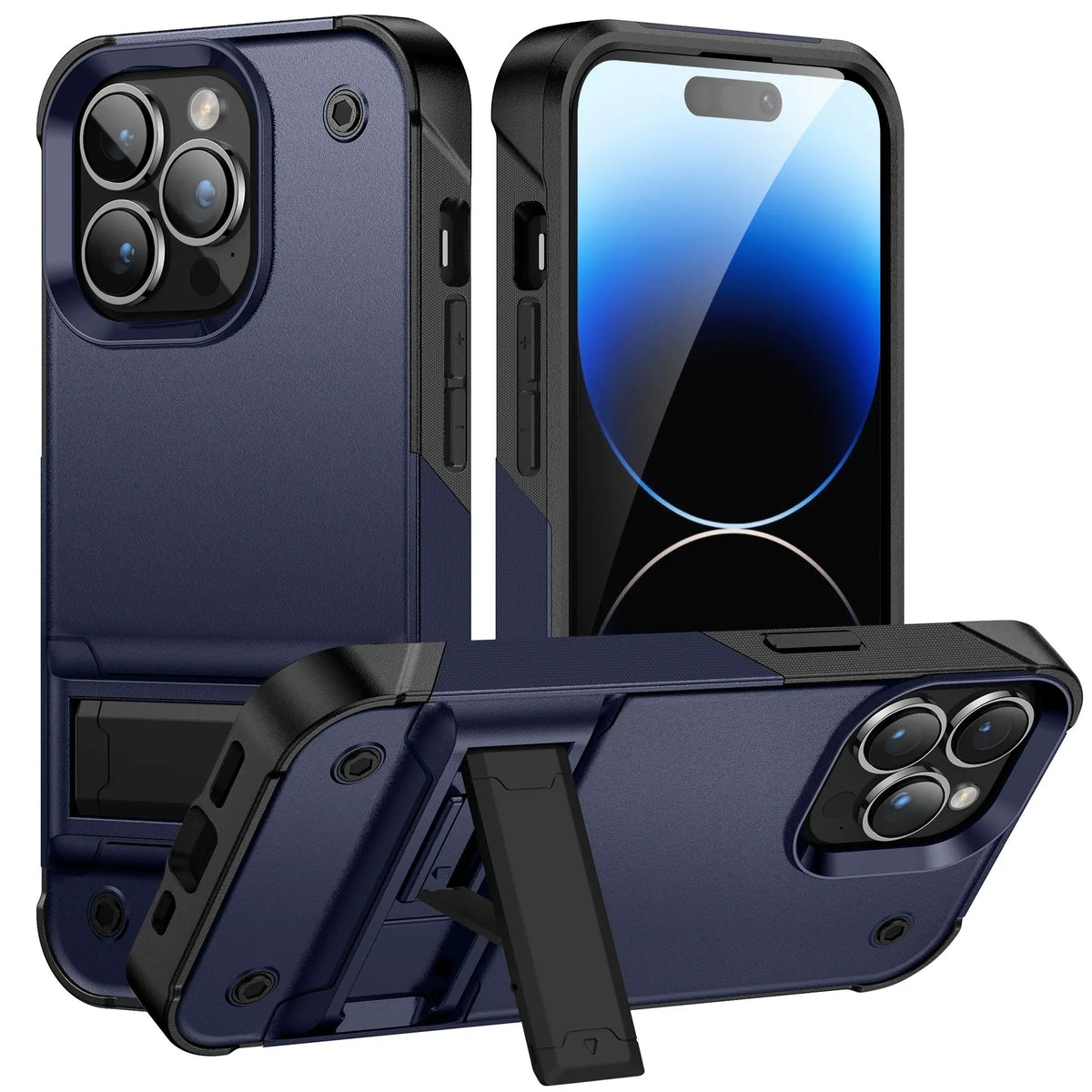 Iphone 16 plus case dual layer Heavy Duty Shockproof with Kickstand