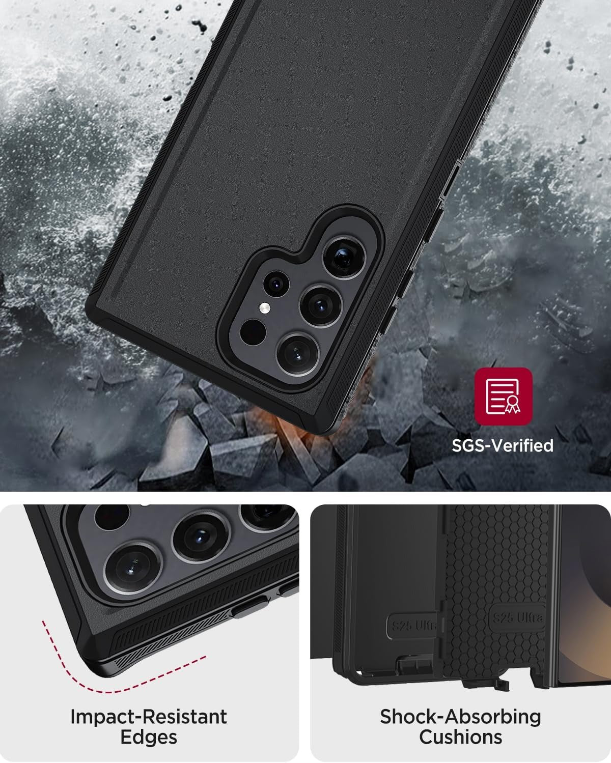 Iphone air triple layer otterbox defender style case with 360? Rotating Belt Clip & Kickstand