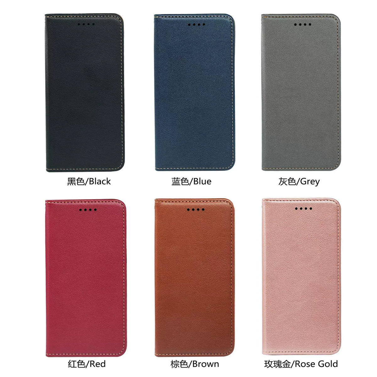 iPhone 17 Pro / 18 Pro flip wallet case lichi grain finish with invisible magnetic closure (strong) & RFID blocking (w-015)