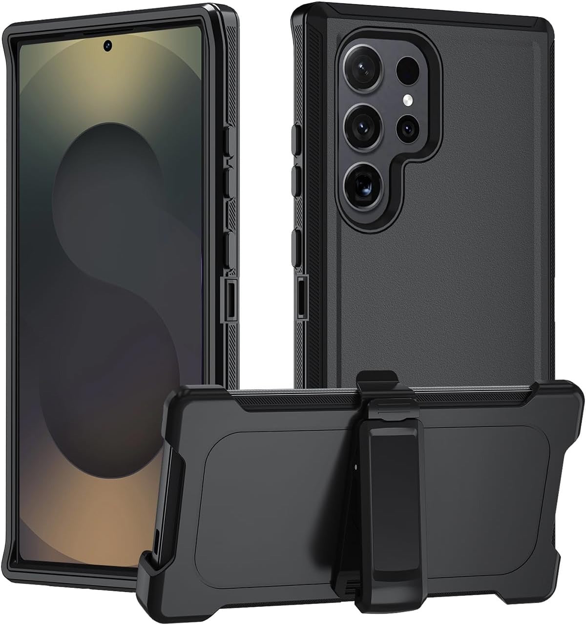 Iphone 15 pro max triple layer otterbox defender style case with 360? Rotating Belt Clip & Kickstand
