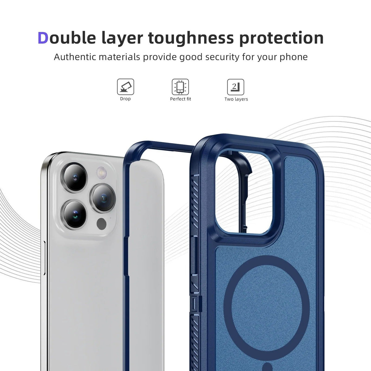 Iphone 16 plus case light weight 3-in-1 triple layer case otterbox defender series xt style (no logo)