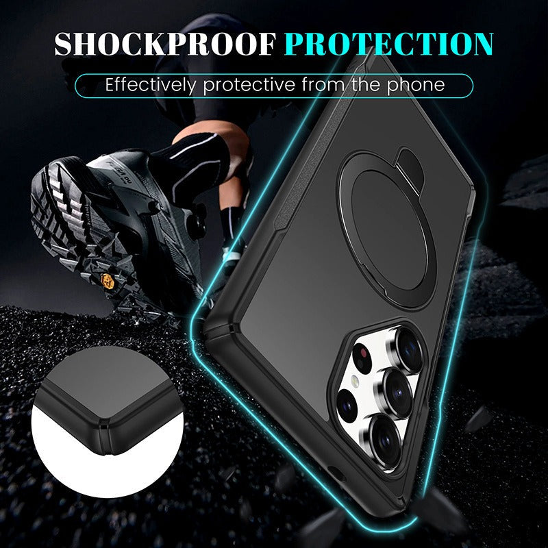 Iphone 16 pro max Hybrid structure (TORRAS style) Slim Armor MagSafe Ring Stand Case