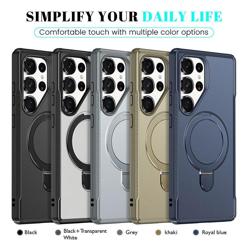 Iphone 16 pro Hybrid structure (TORRAS style) Slim Armor MagSafe Ring Stand Case