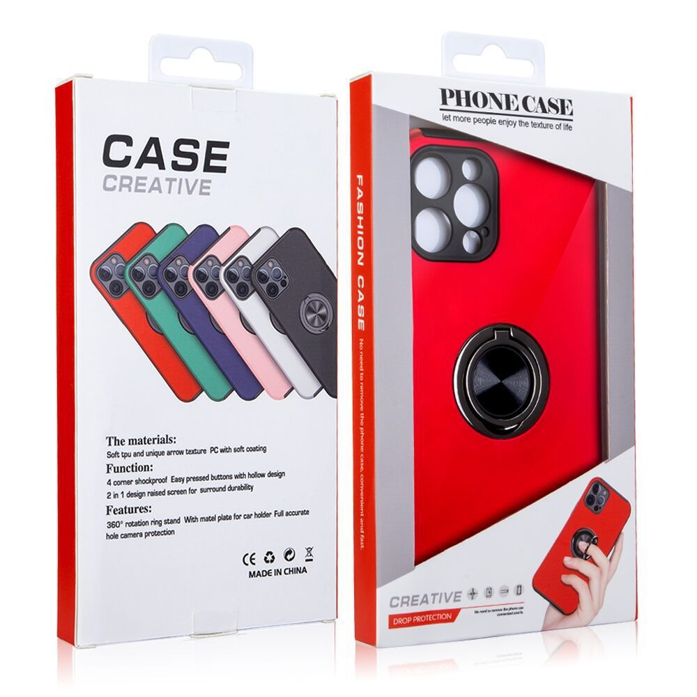 Iphone 17 Matte Finish Invisible Ring Case Dual Layer with 360? Rotating Stand (B012)