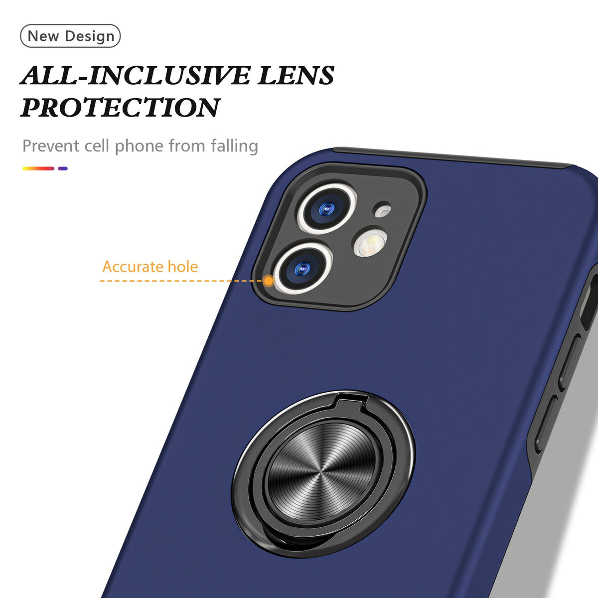 Iphone 16e Matte Finish Invisible Ring Case Dual Layer with 360? Rotating Stand (B012)