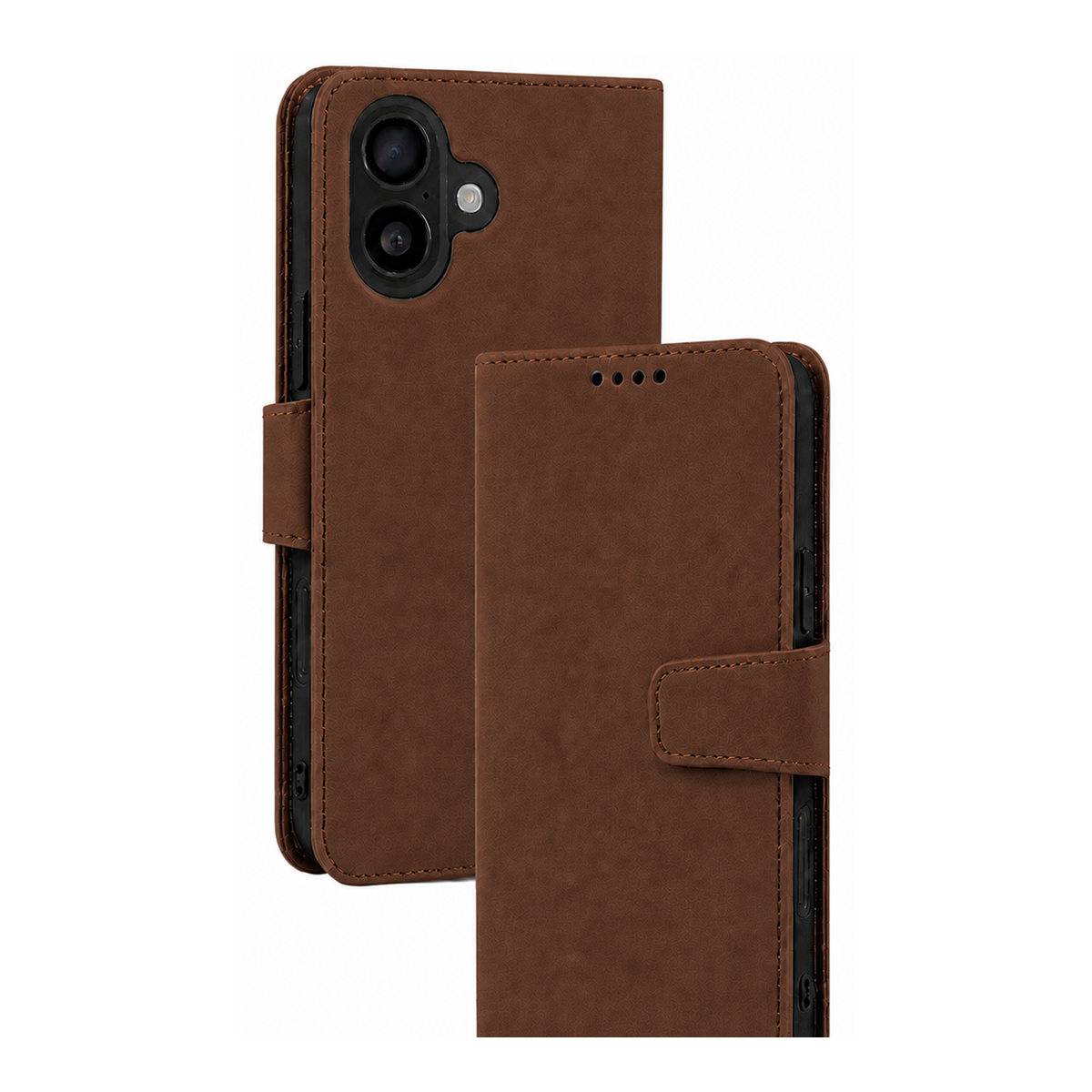 iPhone 15 Plus Wallet Case suede finish 4 card slots (w-016)