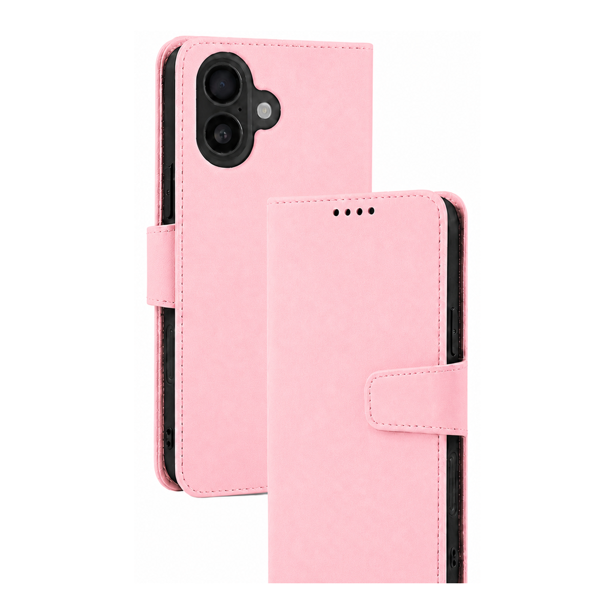 iPhone 15 Plus Wallet Case suede finish 4 card slots (w-016)