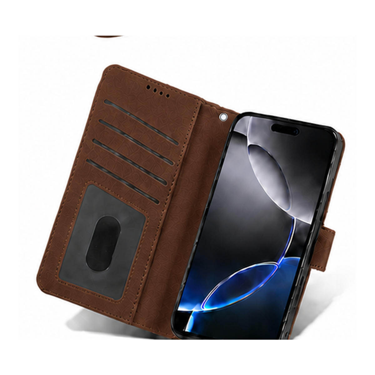 iPhone 16 Wallet Case suede finish 4 card slots (w-016)