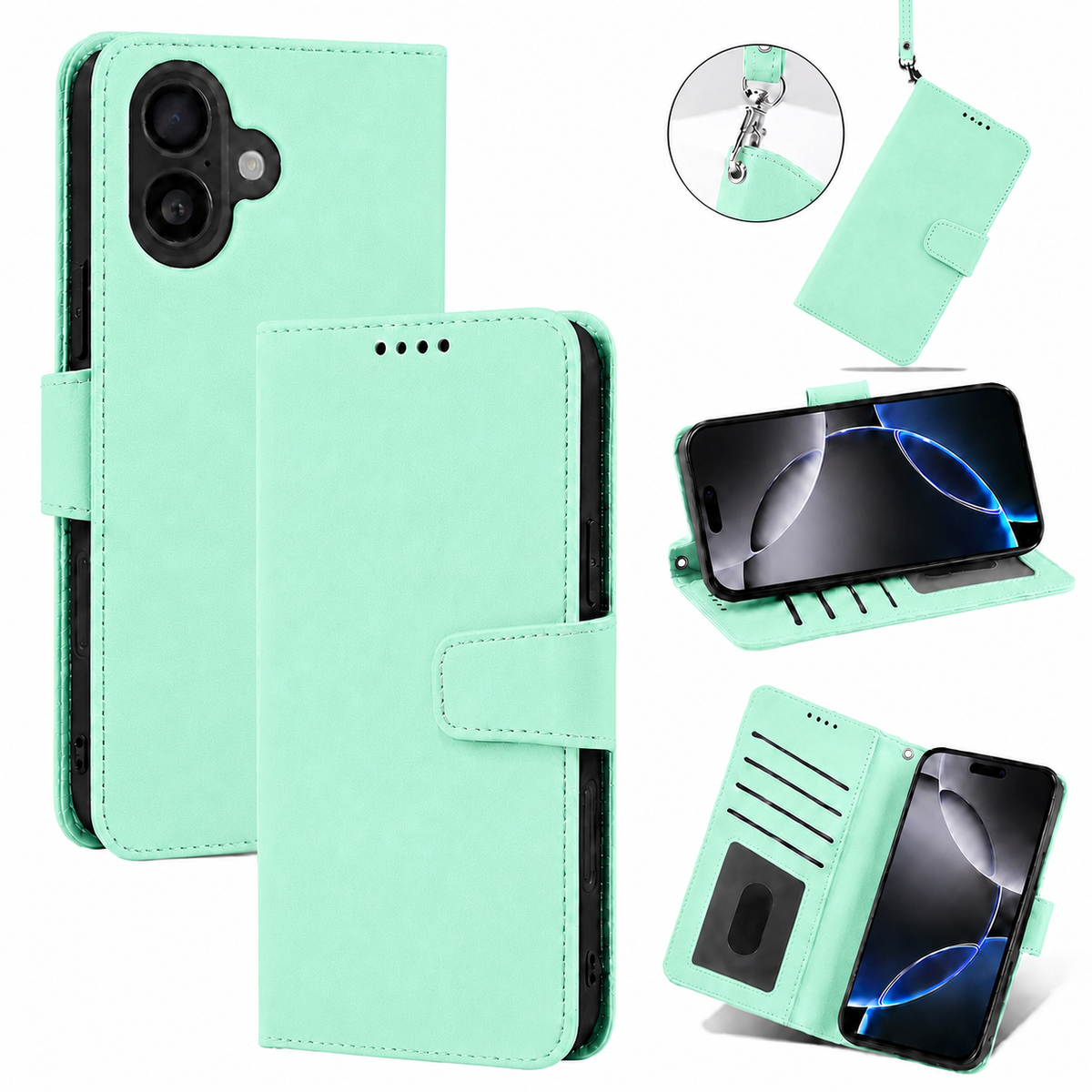 iPhone 7 Wallet Case suede finish 4 card slots (w-016)