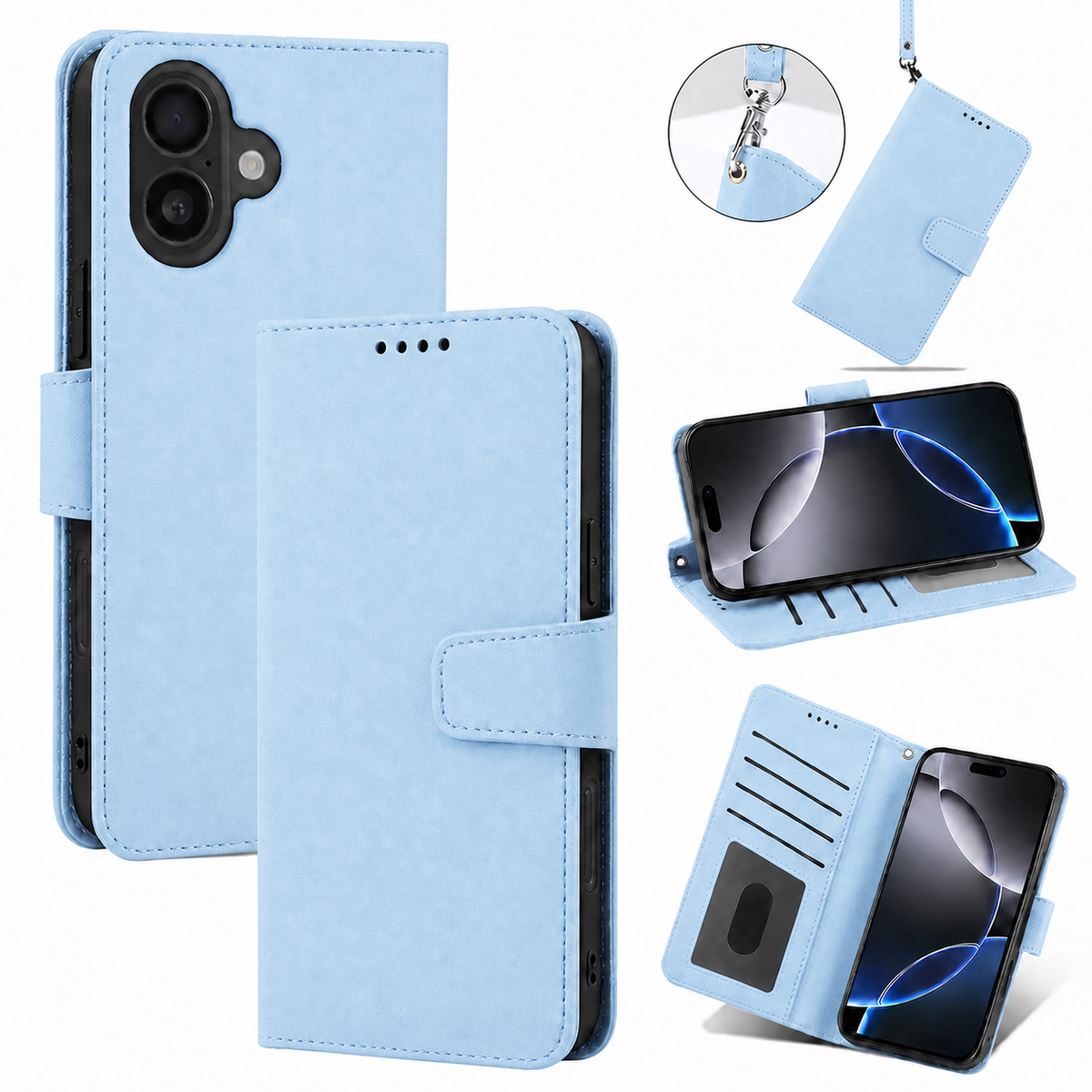 iPhone 15 Pro Wallet Case suede finish 4 card slots (w-016)