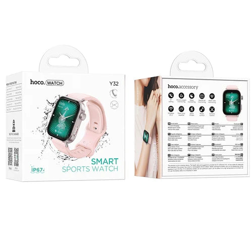 Pink Smart Watch with Call Feature, 3~5 Days Battery Life, IP67 Waterproofing, Menstrual Cycle Tracking for women (Y32) product image