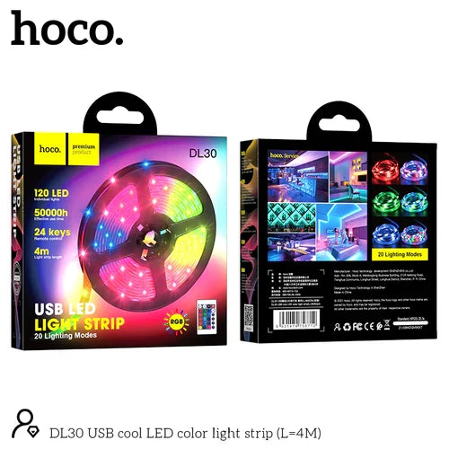 4 Meter USB LED Light Strip with 120 LED, 20 Modes, Remote product photo