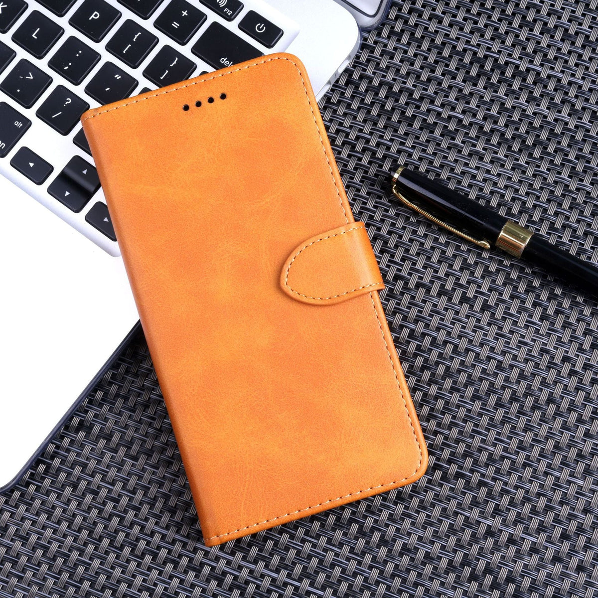 iphone 5c flip wallet case cowhide finish with 3 card slots (w-001)