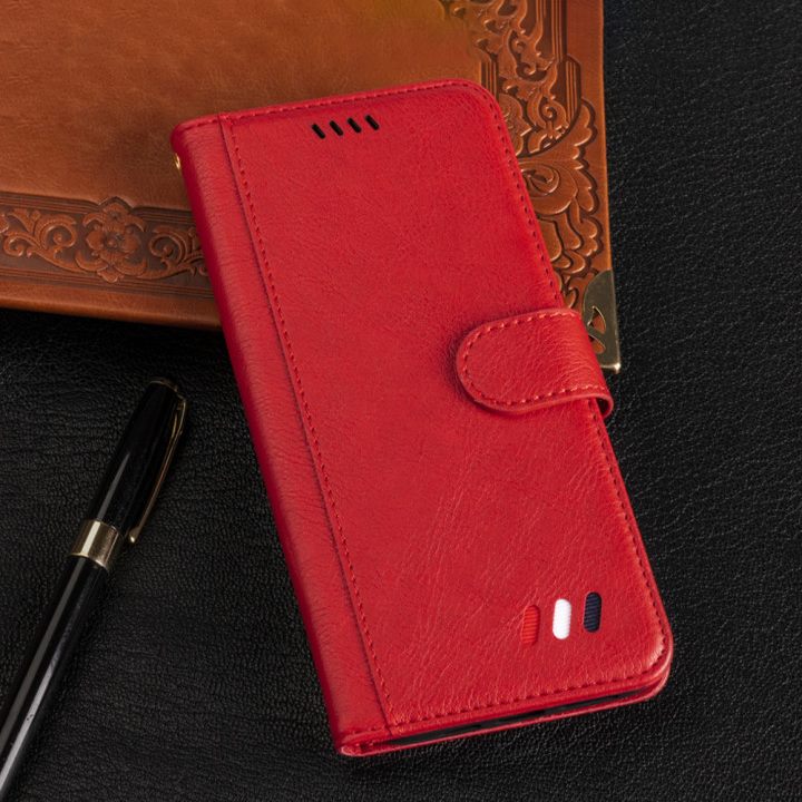 iphone 14 pro flip wallet case lichi grain finish with 3 card slots (w-004)