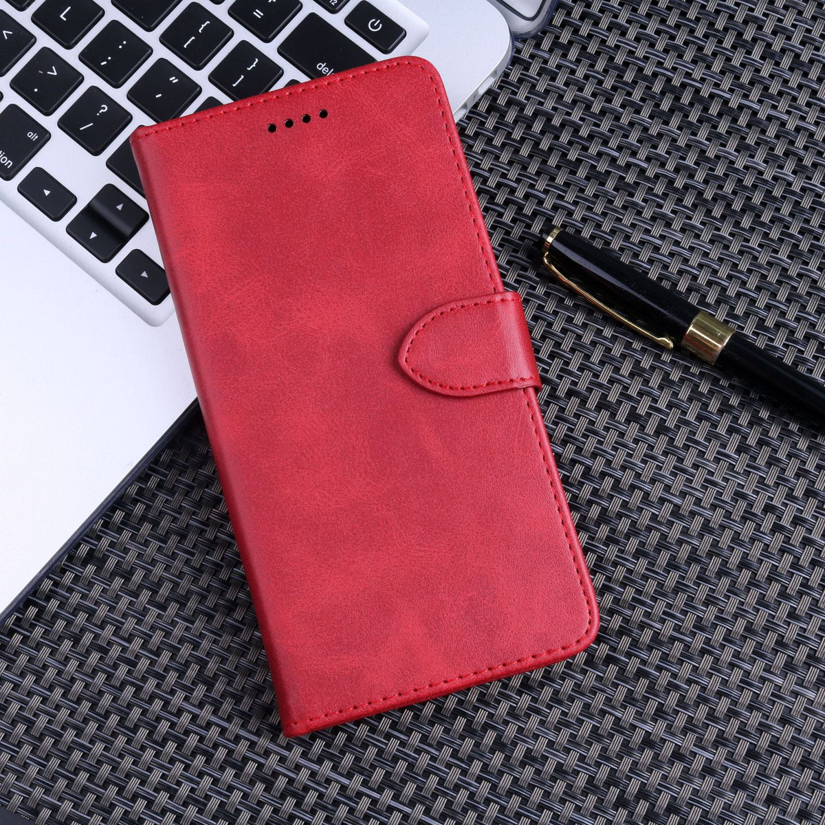 iphone 12 mini flip wallet case cowhide finish with 3 card slots (w-001)