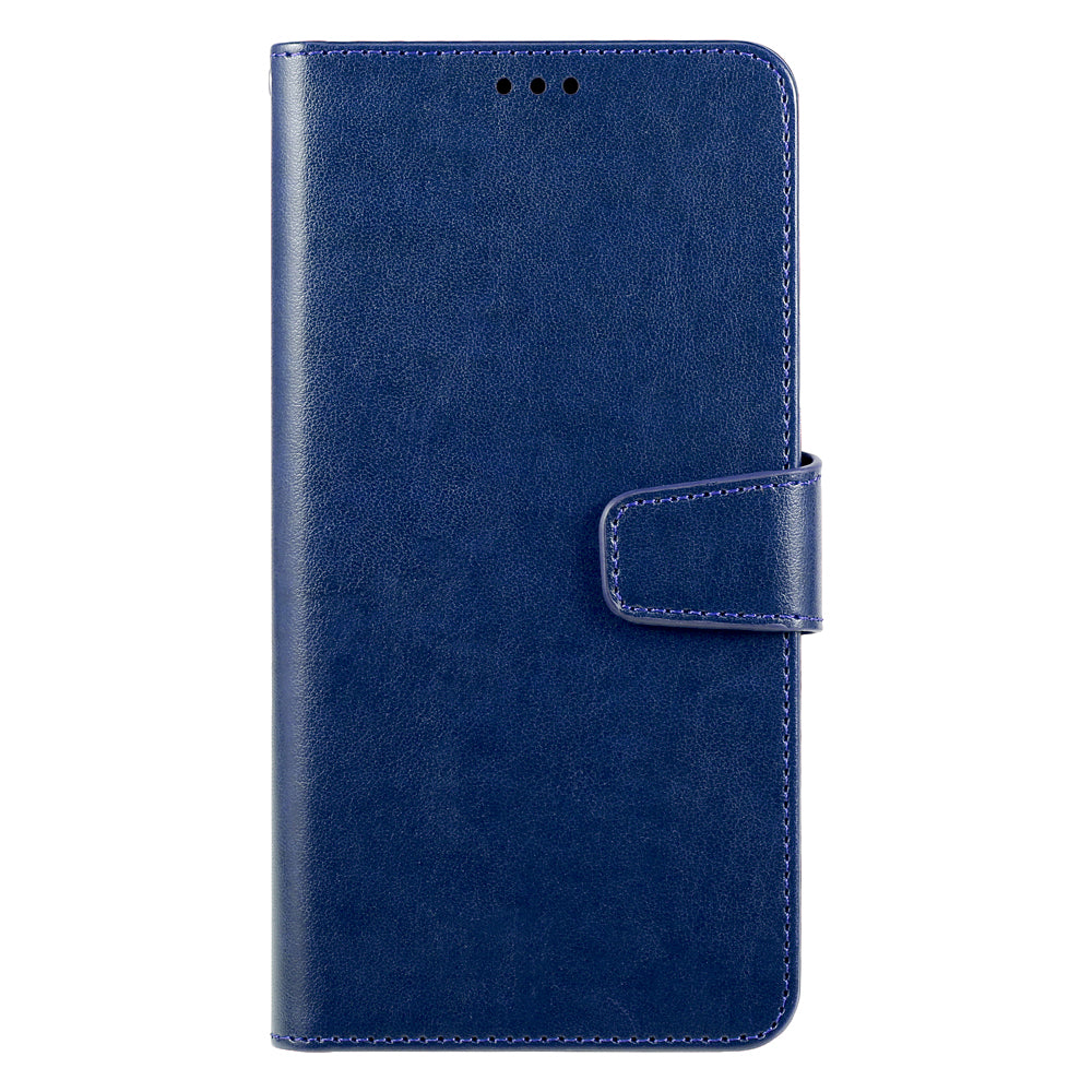 iphone 13/14 flip wallet case top grain finish with 4 card slots (w-002)