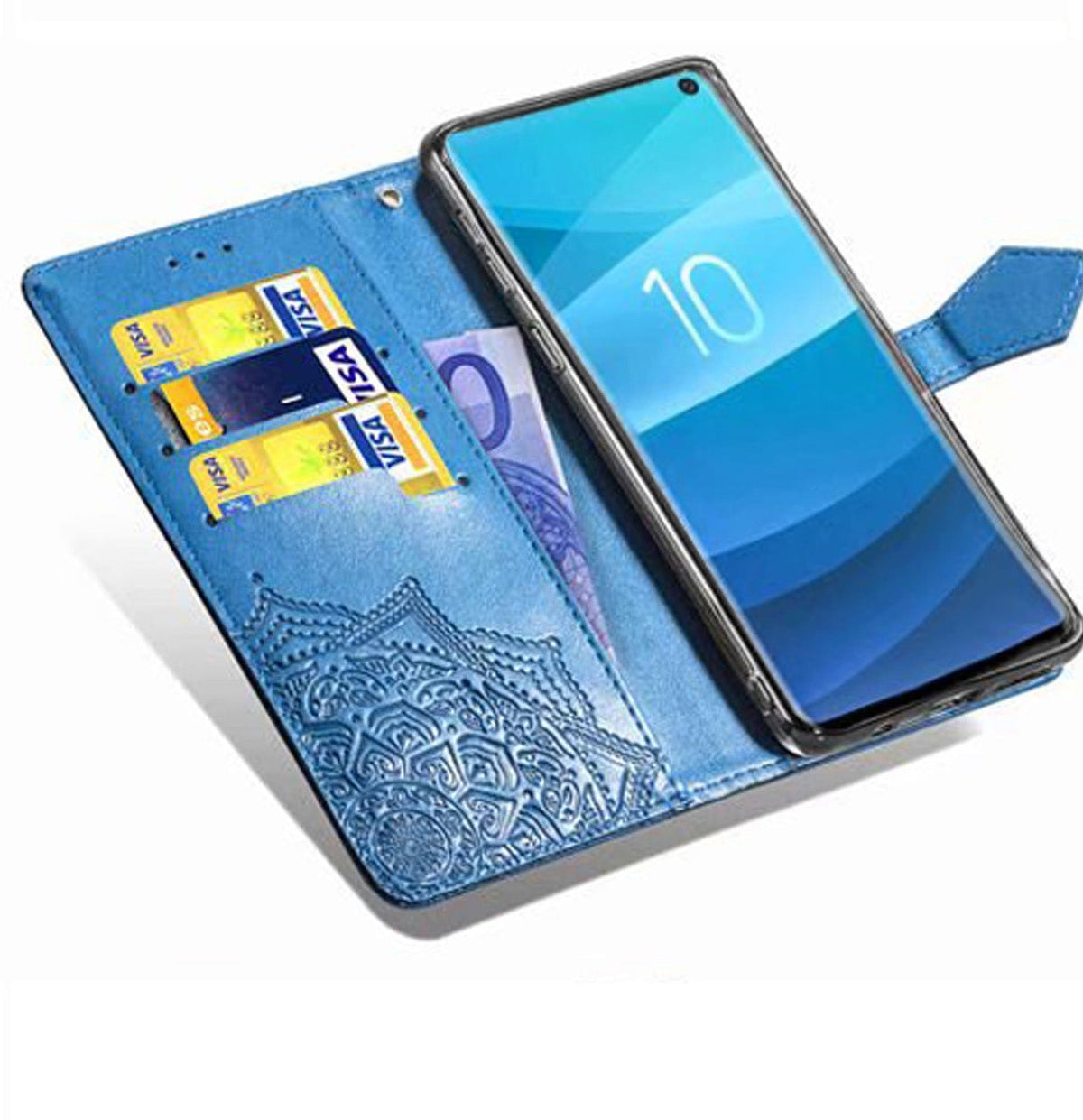 iPhone 17 Pro Max / 18 Pro Max flip wallet case embossed patterned finish 3 card slots (w-006)