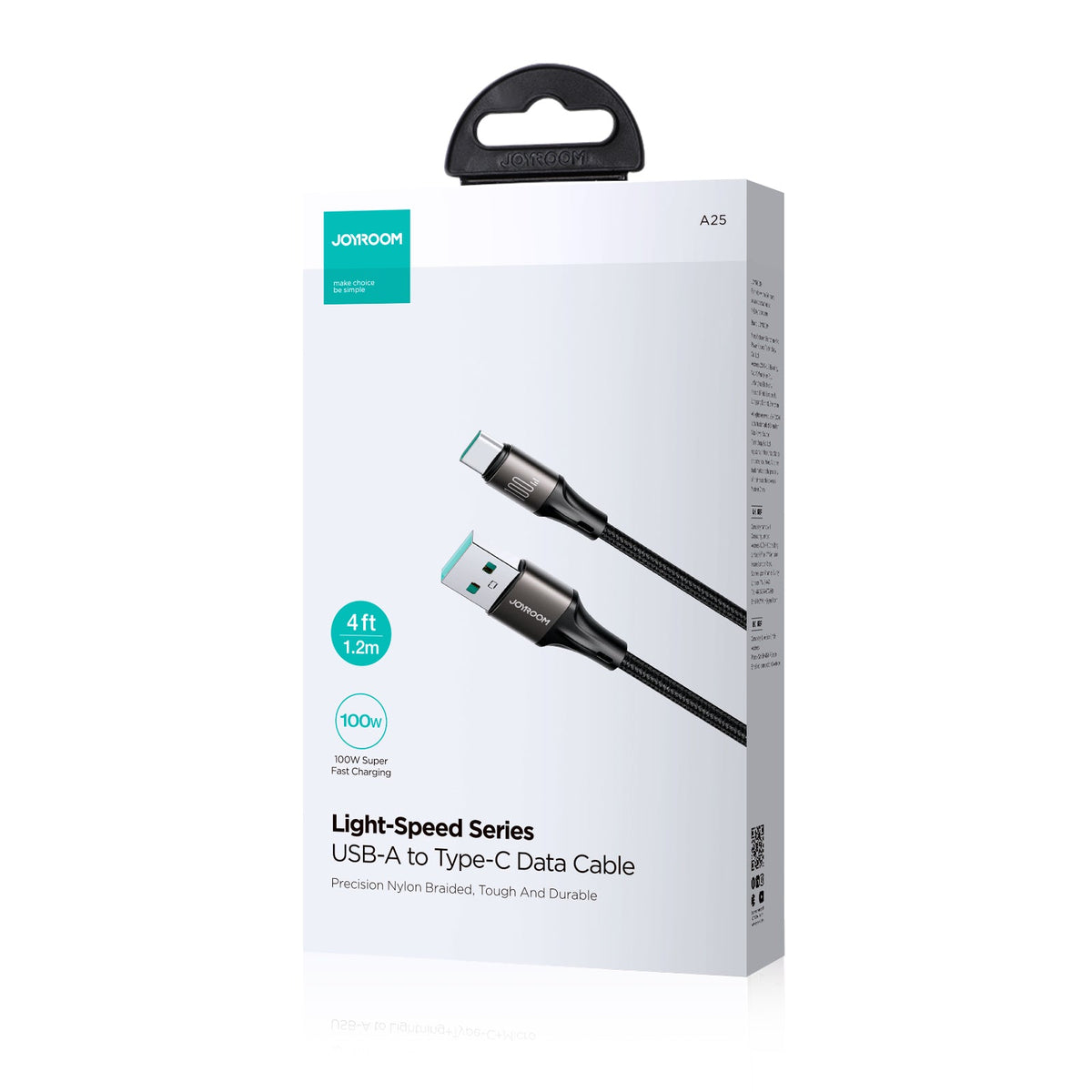 JOYROOM 100W USB-A to USB-C Fast Charging Data Cable 1.2M (Not for iPhone) -SA25-AC6