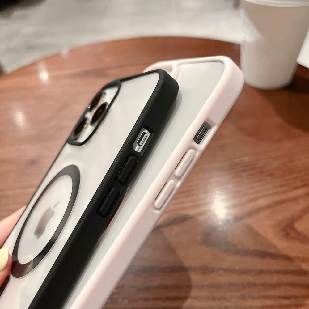 Iphone 7 plus/8 plus Magnetic Case hard clear back with soft-touch colored bumper