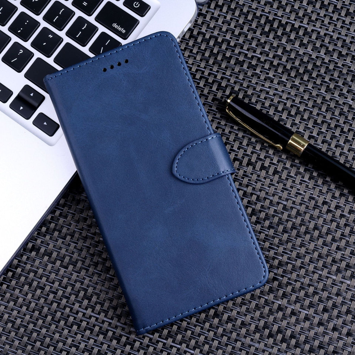 iphone 16 plus flip wallet case cowhide finish with 3 card slots (w-001)