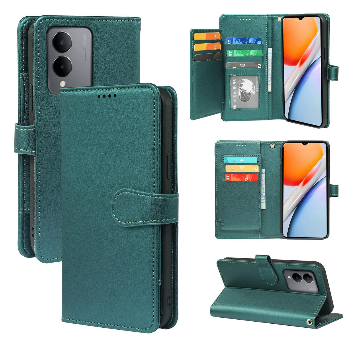 iPhone 17 Pro Max / 18 Pro Max 9 card wallet rich dairy style smooth cowhide finish (w-012)