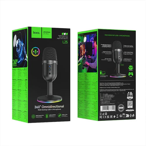 Desktop Omni-Directional Microphone with RGB Light (L25) product image