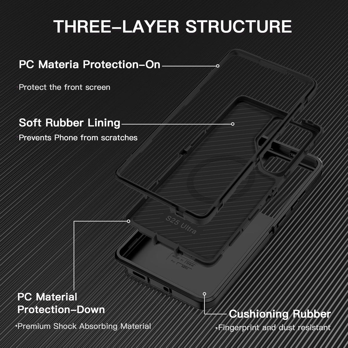 Iphone 16e Magnetic Rugged Case - Triple Layer Protection, MagSafe Compatible