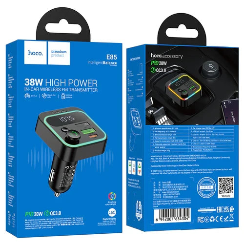 38W FM Car Kit with PD+QC, RGB Light product photo