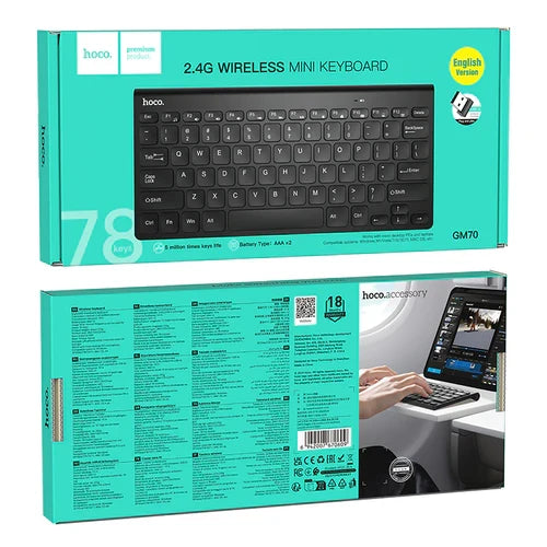 Compact 2.4G Wireless Mini Keyboard (GM70) product image